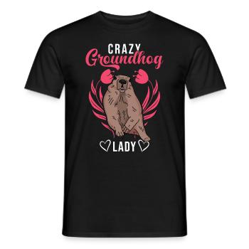 Marmotte folle Femme Crazy Groundhog dame - T-shirt homme - noir - Devant - AI Model Male 178 light (178cm)