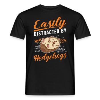Facilement distrait par les hérissons Igel - T-shirt homme - noir - Devant - AI Model Male 178 light (178cm)