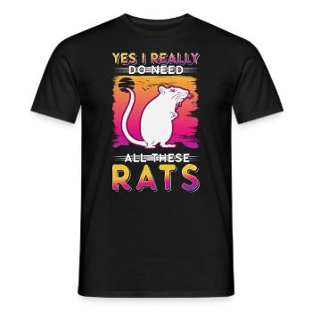 Rat Gift Rat domestique Rat Propriétaire - T-shirt homme - noir - Devant - AI Model Male 178 light (178cm)