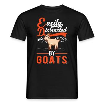 Facilement distrait par les chèvres Ziegenwirt Goat - T-shirt homme - noir - Devant - AI Model Male 178 light (178cm)