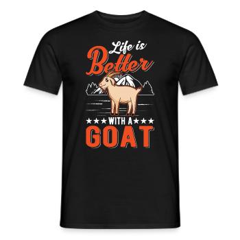 Life is better with a goat host - Men's T-Shirt - black - Front - AI Model Male 178 light (178cm)