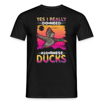 Duck Gift Duck Duck Breeder - Men's T-Shirt - black - Front - AI Model Male 178 light (178cm)