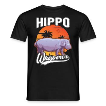Hippo Whisperer Hippo Hippo Hippo - Men's T-Shirt - black - Front - AI Model Male 178 light (178cm)