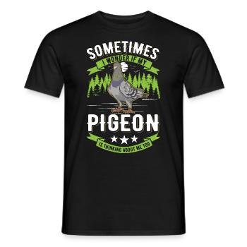 Pigeon pigeon fanciers city pigeon - Men's T-Shirt - black - Front - AI Model Male 178 light (178cm)