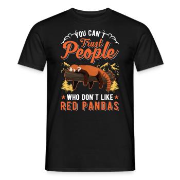 Red panda gift cat bear - Men's T-Shirt - black - Front - AI Model Male 178 light (178cm)
