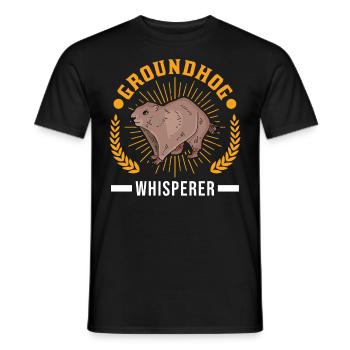 Murmeltier Flüsterer Groundhog Waldmurmeltier - Männer T-Shirt - Schwarz - Vorne - AI Model Male 178 light (178cm)
