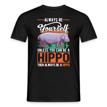 Soyez toujours vous-même hippopotame hippopotame hippopotame - T-shirt homme - noir - Devant - AI Model Male 178 light (178cm)