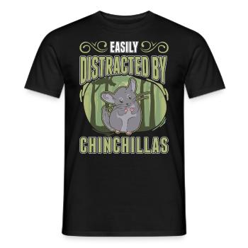 Easily distracted by Chinchillas - Männer T-Shirt - Schwarz - Vorne - AI Model Male 178 light (178cm)