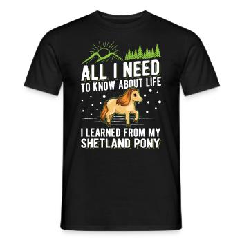 Poney Shetland Poney Shetland Shetty - T-shirt homme - noir - Devant - AI Model Male 178 light (178cm)
