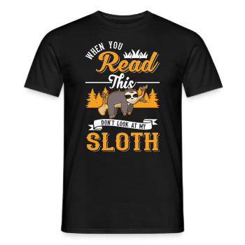 Sloth Gift Sloth - Men's T-Shirt - black - Front - AI Model Male 178 light (178cm)