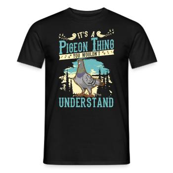 C’est un truc de pigeon pigeon fancier ville pigeon pigeon - T-shirt homme - noir - Devant - AI Model Male 178 light (178cm)
