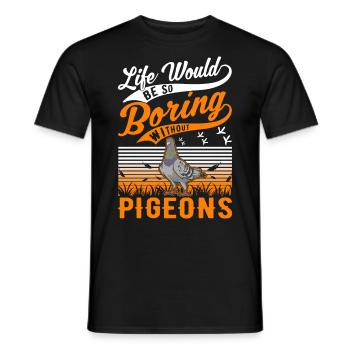 Pigeon Gift Pigeon Fancier City Pigeon Carrier Pigeon - Men's T-Shirt - black - Front - AI Model Male 178 light (178cm)