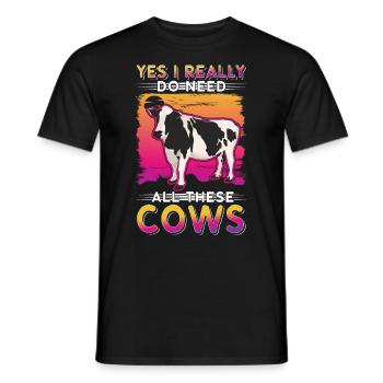 Cow Cattle breeder Farmer Cows Farmer - Men's T-Shirt - black - Front - AI Model Male 178 light (178cm)