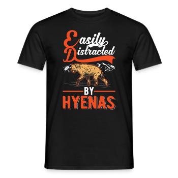 Facilement distrait par les hyènes Erdwolf Hyène - T-shirt homme - noir - Devant - AI Model Male 178 light (178cm)