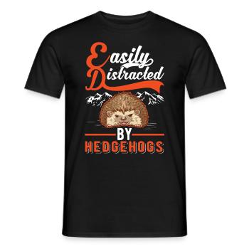 Facilement distrait par les hérissons Igel - T-shirt homme - noir - Devant - AI Model Male 178 light (178cm)