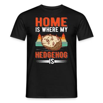 La maison est l’endroit où se trouve mon hérisson - T-shirt homme - noir - Devant - AI Model Male 178 light (178cm)