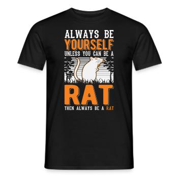Rat Gift Domestic Rat Rat Owner - Men's T-Shirt - black - Front - AI Model Male 178 light (178cm)