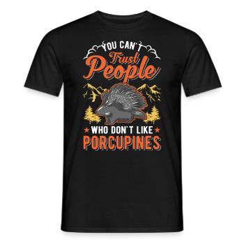 Porcupine lover Porcupine - Men's T-Shirt - black - Front - AI Model Male 178 light (178cm)