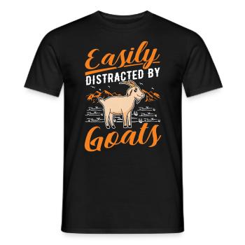 Facilement distrait par les chèvres Ziegenwirt Goat - T-shirt homme - noir - Devant - AI Model Male 178 light (178cm)