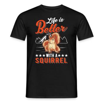La vie est meilleure avec un écureuil - T-shirt homme - noir - Devant - AI Model Male 178 light (178cm)