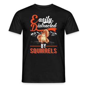 Facilement distrait par les écureuils Eichhörnchen - T-shirt homme - noir - Devant - AI Model Male 178 light (178cm)