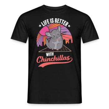 Das Leben ist besser mit Chinchillas - Männer T-Shirt - Schwarz - Vorne - AI Model Male 178 light (178cm)