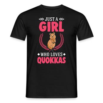 Quokka Girl Short-tailed Kangaroo - Men's T-Shirt - black - Front - AI Model Male 178 light (178cm)