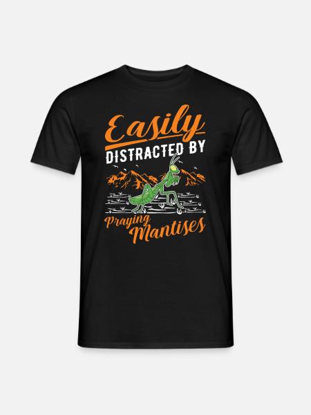 Gottesanbeterin Praying Mantis Fangschrecke - Männer T-Shirt - Schwarz