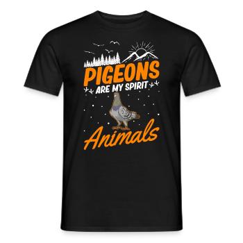 Pigeons are my spirit animals Pigeon fancier pigeon - Men's T-Shirt - black - Front - AI Model Male 178 light (178cm)