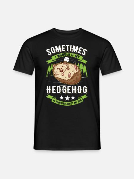 Igel Geschenk Stacheligel - Männer T-Shirt - Schwarz
