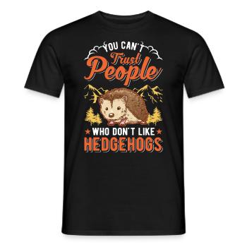 Hedgehog Gift Stacheligel - Men's T-Shirt - black - Front - AI Model Male 178 light (178cm)