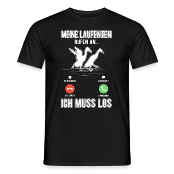 Mes canards qui courent appellent Je dois aller bouteille canard - T-shirt homme - noir - Devant - AI Model Male 178 light (178cm)