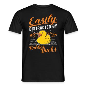 Facilement distrait par Rubber Ducks Rubber Duck - T-shirt homme - noir - Devant - AI Model Male 178 light (178cm)
