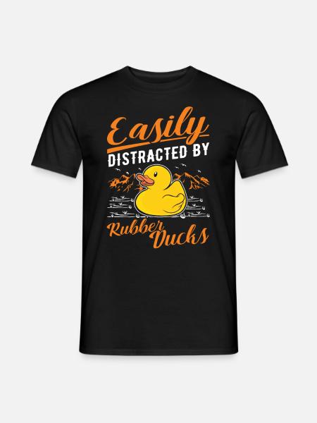 Easily distracted by Rubber Ducks Gummiente - Mænd T-shirt - sort