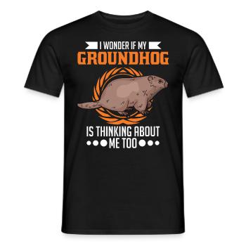 Marmot Groundhog Day Forest Marmot - Men's T-Shirt - black - Front - AI Model Male 178 light (178cm)