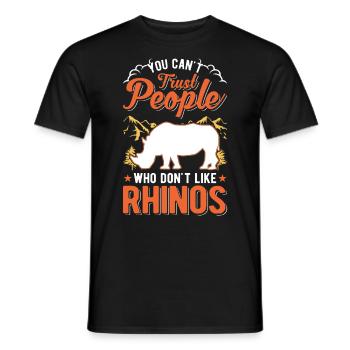 Rhinocéros Cadeau Rhino Rhinocéros - T-shirt homme - noir - Devant - AI Model Male 178 light (178cm)
