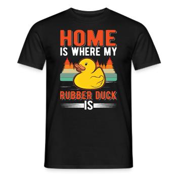 La maison est l’endroit où mon canard en caoutchouc est Canard grinçant - T-shirt homme - noir - Devant - AI Model Male 178 light (178cm)