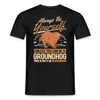 Marmotte Marmotte Marmotte de la forêt Marmotte - T-shirt homme - noir - Devant - AI Model Male 178 light (178cm)