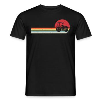 Tracteur rétro cadeau pour agriculteur - T-shirt homme - noir - Devant - AI Model Male 178 light (178cm)