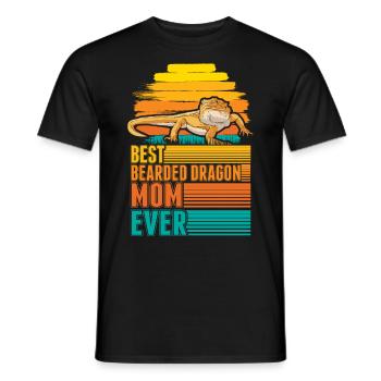 Best Bearded Dragon Mom Ever Bartagamen Mama - Men's T-Shirt - black - Front - AI Model Male 178 light (178cm)