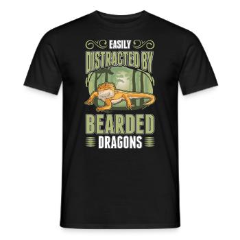 Facilement distrait par Bearded Dragons Bartagame - T-shirt homme - noir - Devant - AI Model Male 178 light (178cm)