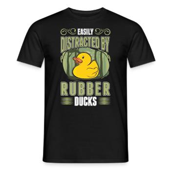 Facilement distrait par Rubber Ducks Rubber Duck - T-shirt homme - noir - Devant - AI Model Male 178 light (178cm)
