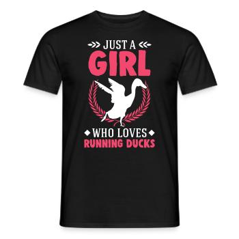 Running Girls Running Duck Bottle Duck - Men's T-Shirt - black - Front - AI Model Male 178 light (178cm)
