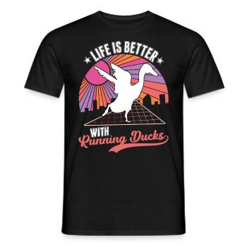 La vie est meilleure avec les canards qui courent - T-shirt homme - noir - Devant - AI Model Male 178 light (178cm)