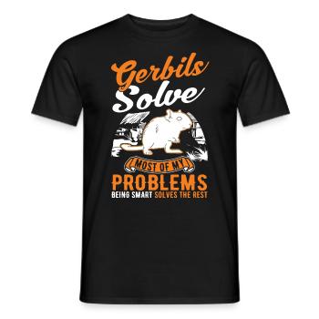 Gerbille Cadeau Rat de course mongol Gerbille - T-shirt homme - noir - Devant - AI Model Male 178 light (178cm)