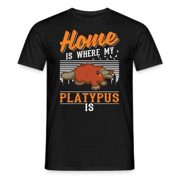 Platypus at home Platypus - Men's T-Shirt - black - Front - AI Model Male 178 light (178cm)