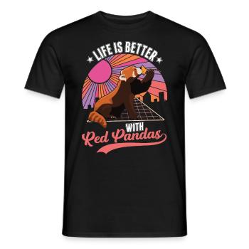 La vie est meilleure avec Red Panda de Red Panda - T-shirt homme - noir - Devant - AI Model Male 178 light (178cm)