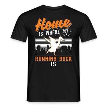 Home is where my running ducks are - Men's T-Shirt - black - Front - AI Model Male 178 light (178cm)