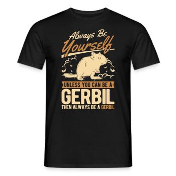 Gerbil Gift Racing Rat Gerbil - Men's T-Shirt - black - Front - AI Model Male 178 light (178cm)