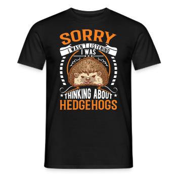 Hérisson épineux - T-shirt homme - noir - Devant - AI Model Male 178 light (178cm)